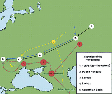 Миграция венгров в X-XIII вв. н.э.