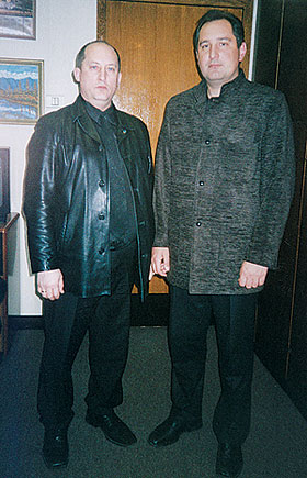 Встреча Д.О. Рогозина и В.Г. Шерстнева в Москве в декабре 2002 г. на Конгрессе русских общин